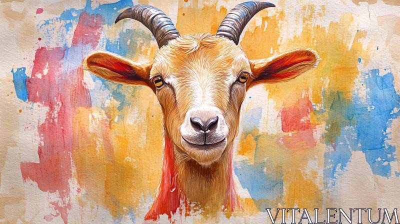 Artistic Goat Painting AI Image