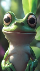 Vivid Green Frog Closeup