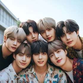 Group Portrait of Smiling Young Men