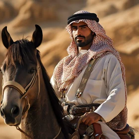 Arabian Horseman: Desert Sands and Tradition