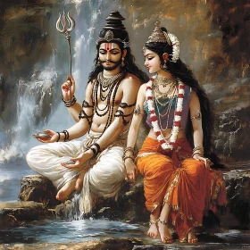 Serene Shiva Parvati Artwork
