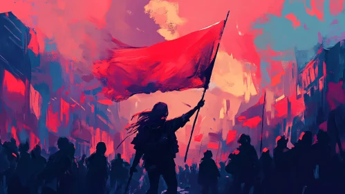 Red Flag Protest Artwork