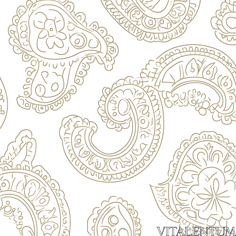 Seamless Paisley Textile Pattern Background AI Image