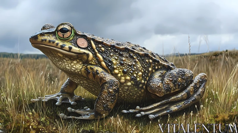 Frog in Natural Wetland AI Image