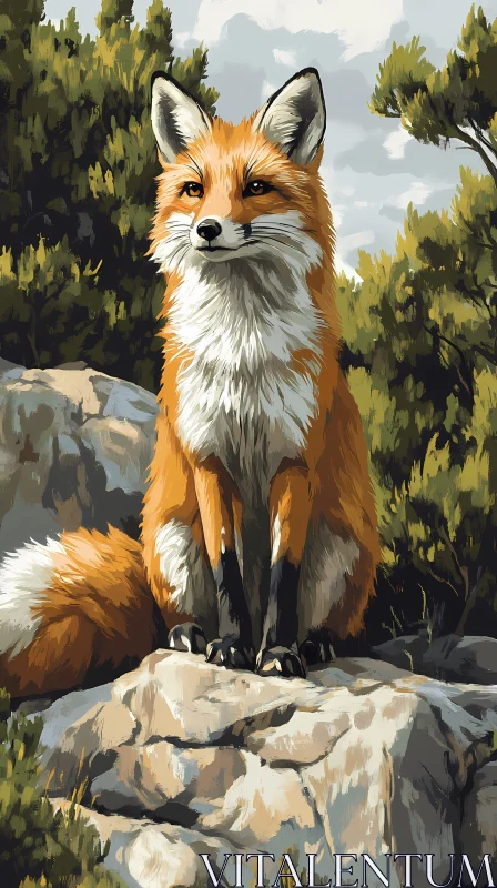 Wildlife Portrait of a Fox AI Image