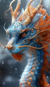 Fantasy Dragon Head Close-Up