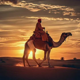 Camel Silhouette in the Desert