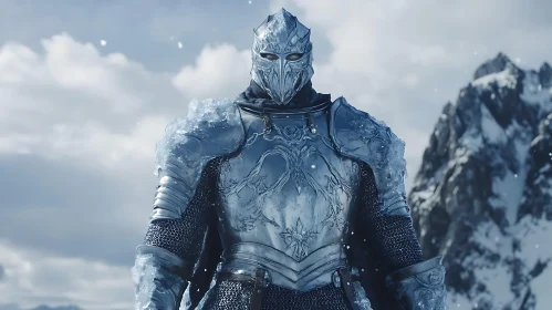 Ice Knight in Snowy Mountains