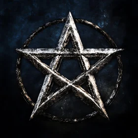 Aged Metallic Pentagram Symbol