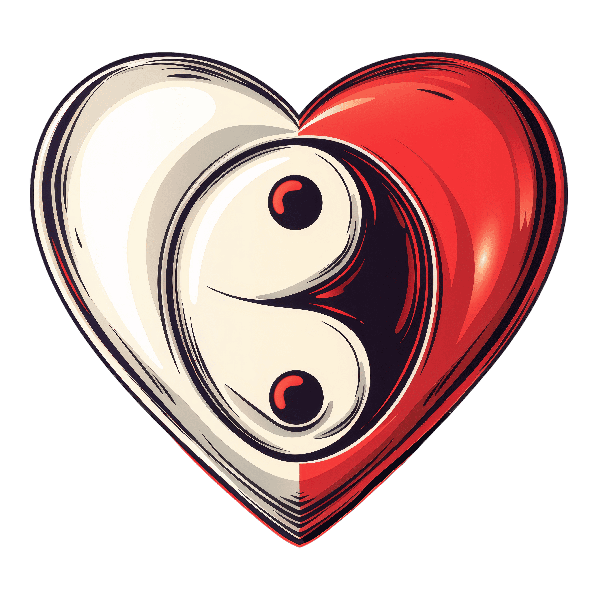 POD Design Yin Yang Heart Symbol