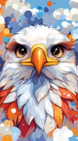 Colorful Eagle Art with Lively Background