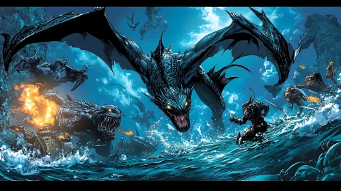 Dragon's Fury: A Sea Battle Unfolds