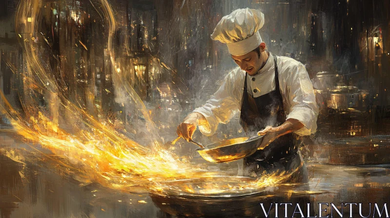 Culinary Artist at Work AI Image