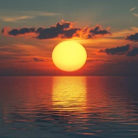 Golden Sun Reflecting on Calm Waters