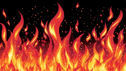 Vivid Flames and Embers Illustration