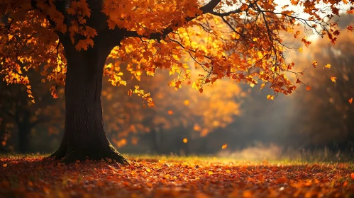 Autumnal Tree in Full Fall Color