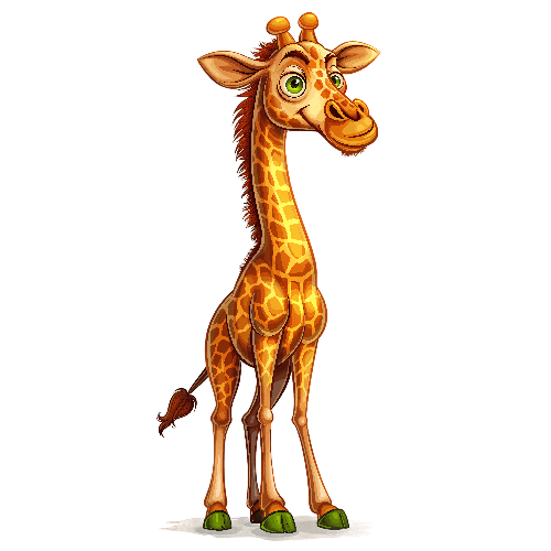 POD Design Cartoon Giraffe T-Shirt Design for Kids and Print Merchandise