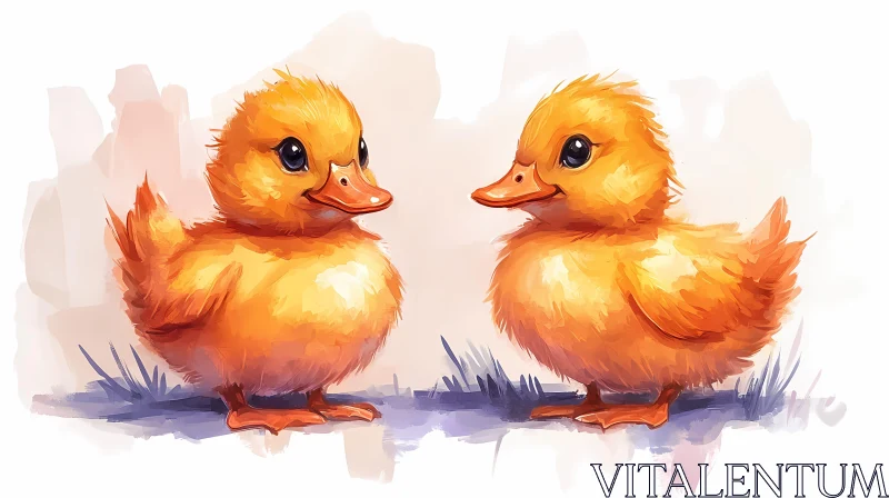 Playful Duck Illustration AI Image