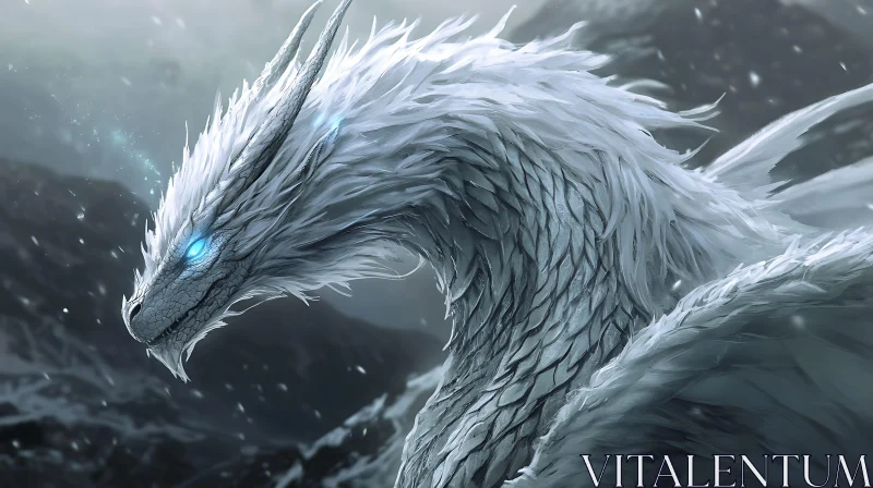 AI ART Winter Dragon Portrait