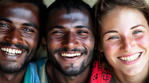 Three Smiling Faces: A Study in Happiness