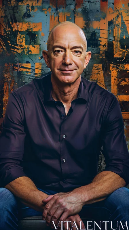 Jeff Bezos Relaxed Sitting Pose AI Image