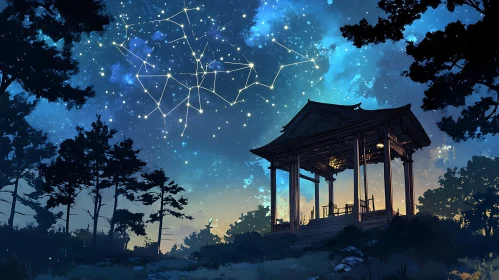 Japanese Gazebo under the Stars