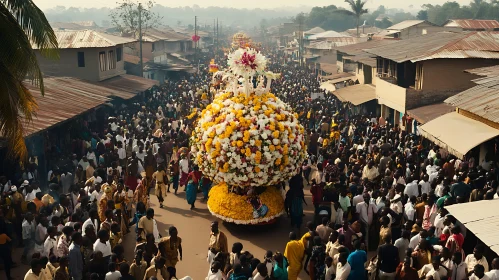 Town's Festive Celebration with Flower Parade