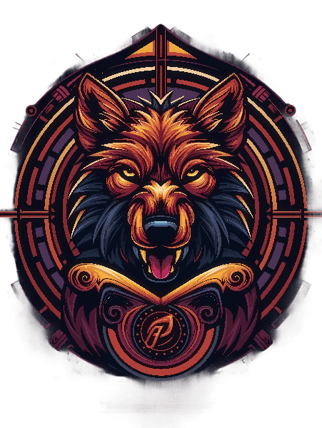 Stylized Wolf T-Shirt Art POD Design