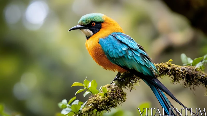 Colorful Plumage of a Tropical Bird AI Image