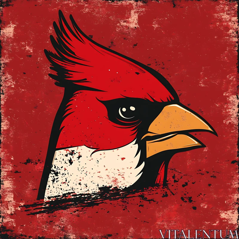 AI ART Retro Cardinal Artwork