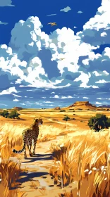 Wildlife Scene: Majestic Cheetah on Savanna