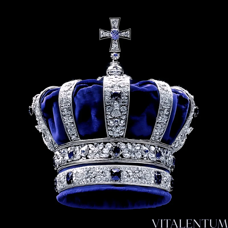 AI ART Luxurious Sapphire and Diamond-Encrusted Crown