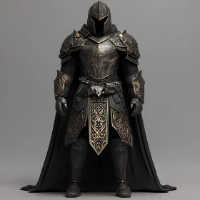 Warrior in Dark Medieval Armor