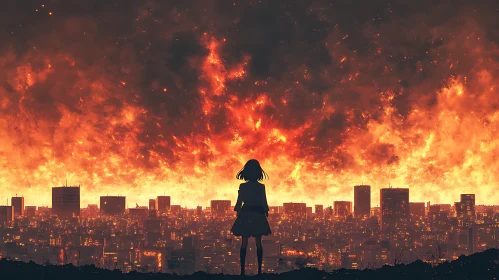 Inferno Over Cityscape