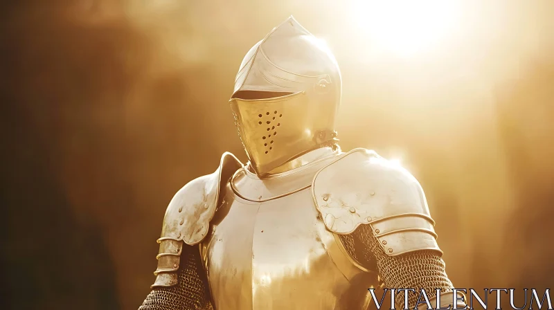 AI ART Medieval Knight in Golden Light