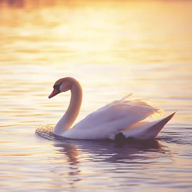 Serene Swan in Golden Light