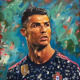 Artistic Portrait of Footballer Cristiano Ronaldo