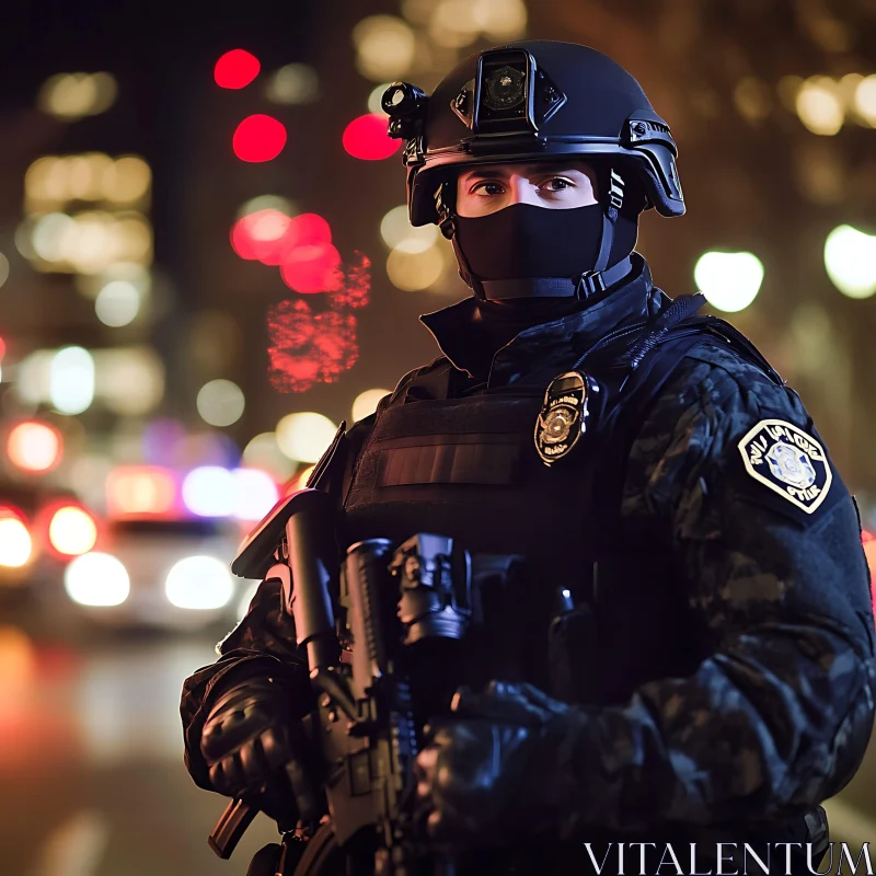 Urban Protector: Tactical Gear Portrait AI Image