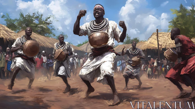 Vibrant African Village Dance Performance AI Image