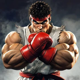 Intense Warrior Ready for Battle
