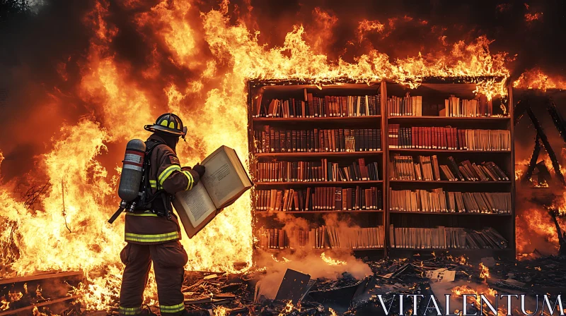 Library Ablaze AI Image