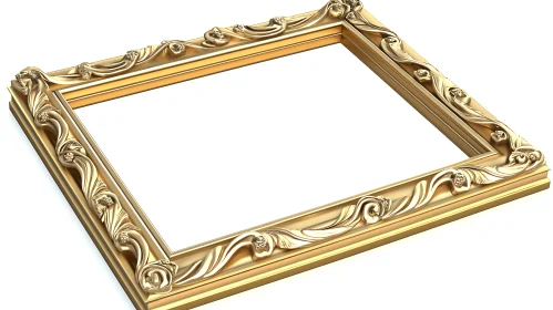 Golden Carved Picture Frame