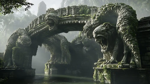 Stone Dragon Guardians of the River Crossing