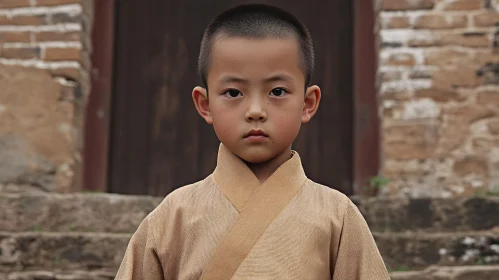 Serene Boy in Traditional Robes