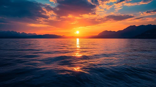 Sunset Over the Lake