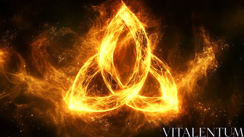 Radiant Glowing Fire Symbol AI Image