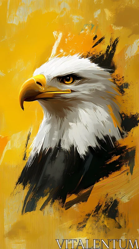 AI ART Eagle Among Yellow Brushstrokes