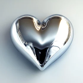 Metallic Heart Sculpture