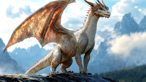 Fantasy Dragon on Mountain Top