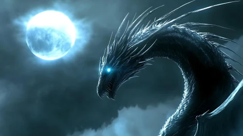 Moonlit Dragon: A Fantasy Scene